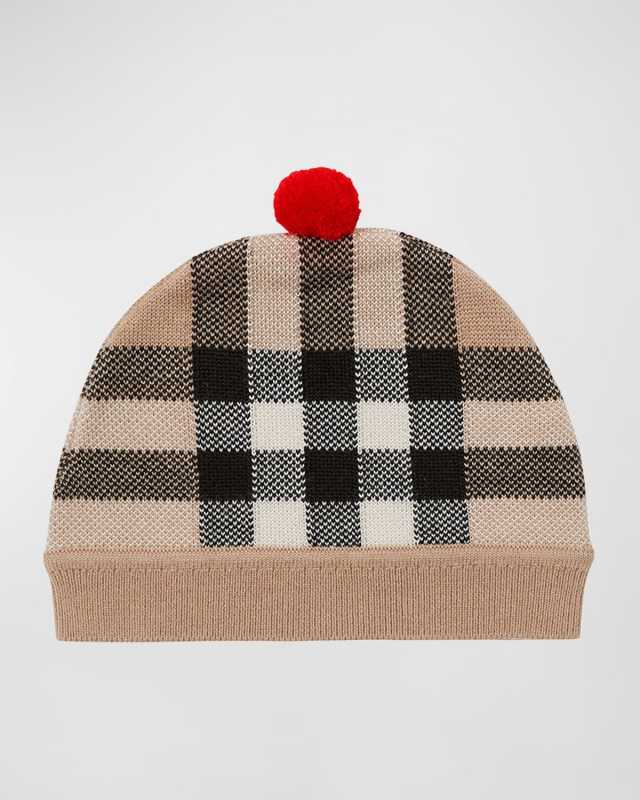 Kid's Camillo Check Beanie, Size 6